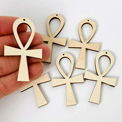 ALL SIZES BULK (12pc to 100pc) Unfinished Wood Wooden Symbol of Life Ankh Laser Cutout Dangle Earring Jewelry Blanks Charms Ornaments Shape Crafts Made in Texas