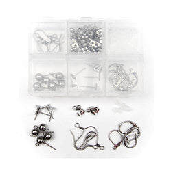 ALL in ONE Earring Making Kit: Stainless Steel Hypo-allergenic Earring Hooks, Flat Pad Findings,