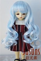 JD148 6-7inch 1/6 YOSD Doll Wigs 15-18CM Blue Long vora Princess BJD Hair Resin Dolls and porceain Doll Accessories