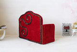 Miniature Velvet Sofa 1:6 Scale Dollhouse Furniture. Upholstered Couch Handmade