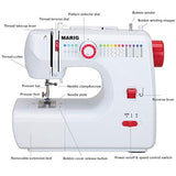 Sewing Machine for beginners with Instructional DVD, 5 Languages Manual, 53 PCS Accessories, 16 Build-in Stitches, MARIG FHSM-700 （ Any Speed by Foot Pedal）