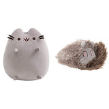 GUND Pusheen Squisheen Sitting Plush Cat, 11" & Pusheen's Little Brother Pip Stuffed Plush Cat, 6.5", Gray, Model Number: 6050557