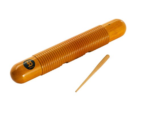 Meinl Wood Guiro In Amber Finish with Grip Holes - NOT MADE IN CHINA - Includes Wooden Scraper, 2-YEAR WARRANTY, Traditional (GU1AM)