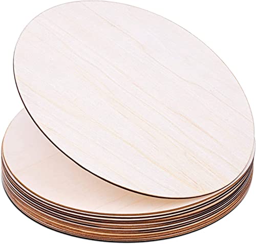 22 Pieces 12 Inch Round Wood Discs for Crafts, Unfinished Wood Circles Wood Rounds Wooden Cutouts for Crafts, Door Hanger, Door Design and Wedding Decorations