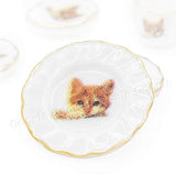 Odoria 1:12 Miniature 15PCS Porcelain Tea Cup Set Cat Pattern Dollhouse Kitchen Accessories