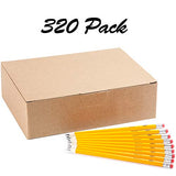 Wood-Cased #2 HB Pencils, Yellow, Pre-sharpened, Class Pack, 320 pencils