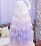 Olaffi Wig 1/3 1/4 1/6 BJD SD Doll Wig, High Temperature Fiber Long Wave Pink Gradient Purple Color Wigs for 1/3 BJD SD Dolls (Pink Gradient Purple),1/3
