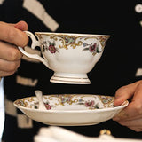 ACMLIFE Porcelain Tea Set,21-Piece English Porcelain Tea Service Set for 6,Tea Cup Set with Teapot,Sugar Bowl,Creamer Pitcher,Christmas Gifts Tea Party Sets for Women & Gift (White A)