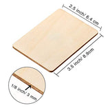 Boao Blank Wood Squares Wood Pieces Unfinished Round Corner Square Wooden Cutouts for DIY Arts