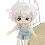 AIDOLLA Doll Wig for 1/8 5-6inch 13-15 cm Pony Braids BJD Mini Doll Wig Girls Gift Lati Yelow Synthetic Mohair Doll Hair (14)