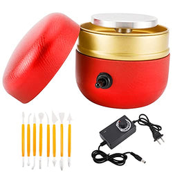 Toolly Mini Electric Pottery Wheel Machine Small Pottery Forming Machine with Tray for DIY Ceramic Work Clay Art Craft