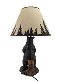 Standing Grizzly Bear Table Lamp w/Silhouette Shade