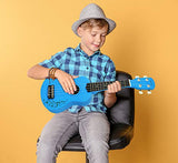 Click N' Play Wooden Soprano Ukulele Guitar Music Instrument for Kids, Educational, Musical String Instrument- Blue