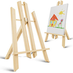 Painting Canvas Wooden Easel | Easels for Painting Canvas for Tabletop Easel Painting, Art Easel, Cookbooks, iPads or Wedding Guest Lists | Light, Portable & Packable | Small Wooden Easel (3 Pack)