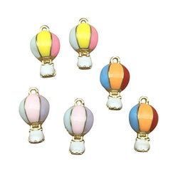 SANQIU 12pcs Mixed Enamel Hot-Air Balloon Charm for Jewelry Making