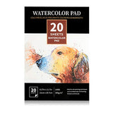 8.27"x11.7" Expert Watercolor Pad， 20 Sheets (140lb/300gsm), Cold Pressed Paper, Sketchbook Pad for Water Painting & Drawing, Perfect for Wet, Dry & Mixed Media