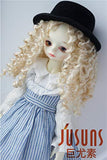 JD073 Long Mid Parting Curly BJD Doll Wigs Synthetic Mohair Doll Accessories (Blond, 8-9inch)