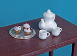 Coffee party set dollhouse miniatures decor accessories dolls miniatures cup coffee pot cake toys food doll kitchen dining room 1:6 scale
