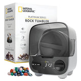 NATIONAL GEOGRAPHIC Professional Rock Tumbler Kit - Platinum Series Ultra Quiet Rock Tumbler Science Kit, Large 2 lb. Barrel, 1 lb. Rough Gemstones, Polishing Grit, GemFoam Polisher, Jewelry Settings