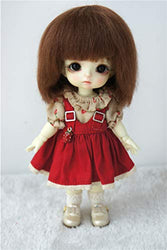 BJD Wigs only ! JD042 Short BoBo Cut Mohair BJD Doll Wigs 1/6 1/4 1/3 Doll Accessories (L.t Brown, 5-6inch)