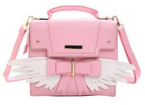 JHVYF Women's Cute Wings Bow Top Handle Cross Body Shoulder Bags Girls Handbag Pink 354343