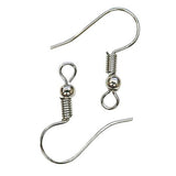 TOAOB 100pcs Surgical Steel Ball Coil Earring Hooks Fish Hooks Ear Wire for Jewelry Making