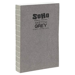 SoHo Urban Artist Drawing Pad - Open Bound Hardcover Sketchbook - 120 Sheets Visibile Lay-Flat Binding for Writing, Sketching, Drawing, Dry Media - 5.6" x 8.26", 65 lb. /100gsm – (Grey)