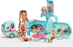 LOL Surprise OMG Glam N’ Go Camper Playset with 50+ Surprises and 360° Play, Fully Furnished with Pool, Water Slide, Bunk Beds, Vanity, BBQ Grill, DJ Booth, and More - Great Gift for Kids Ages 4+