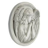 Design Toscano NG32473 Thoughts of an Angel Sculptural Wall Roundel,Antique Stone