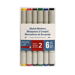 Bold Primary Sketch Markers by Artist's Loft 6 Piece Set