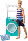 Barbie Ken Laundry Playset with Ken Doll, Spinning Washer/Dryer and 2 Accessories, Gift for 3 to 7 Year Olds