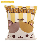 Nenalayo Cute Kitty Cat Snack Pillow Pudding Decorative Stuffed Animal Dolls for Bed Couch Creative Toy Gifts for Teens Girls Kids