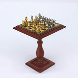 1/6 1/12 Magnetic Chess Board Table Set,Kids DIY Dollhouse Decor Toy - Brown