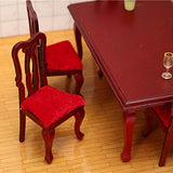 Haayward Dollhouse Accessories and Furniture Miniature Dining Table Chair, Doll House Wooden Furniture for Dining Room Dollhouse (1/12)