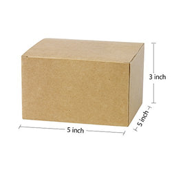 LaRibbons 20Pcs Recycled Gift Boxes - 5 x 5 x 5 inches Brown Paper Box Kraft Cardboard Boxes with Lids for Party, Wedding, Gift Wrap