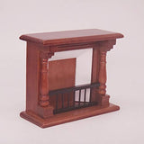 Blackzone Doll House Furniture 1/12 Wooden Fireplace Model Kids Toy Miniature Accessory Brown