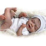 Adolly Gallery 12 inch Realistic Reborn Baby Doll, Soft Weighted Simulation Silicone Vinyl Newborn Girl Dolls, Mini Lifelike Babies Toys with White Bodysuit Name Annabel