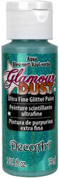 DecoArt Glamour Dust 2-Ounce Aqua Glitter Paint