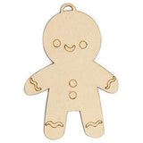 Unfinished Wooden Christmas Ornaments, Gingerbread Men (3.2 x 4.7 in, 24 Pack)