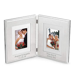 Things Remembered Personalized Beaded Double Hinge 5 x 7 Picture Frame with Engraving Included