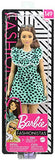 Barbie Fashionistas Doll with Long Brunette Hair Wearing Graphic Black & Aqua Polka-Dot Dress, Purple Sandals & Sunglasses, Toy for Kids 3 to 8 Years Old, Multi (GHW63)