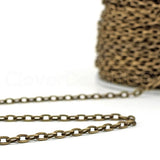 CleverDelights Cable Chain Spool - 30 Feet - Antique Bronze Color - 4x6mm Link - 10 Meters - Bulk