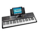 RockJam 61 Portable Electronic Keyboard with Key Note Stickers, Power Supply and Simply Piano App Content & RockJam Xfinity Heavy-Duty, Double-X, Infinitely Adjustable Piano Keyboard Stand