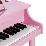 Smartxchoices Newest 30-Key Pink Baby Grand Piano Toy Set for Kids Children with w/ Stool Bench Solid Wood ...