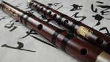 Professional Red Sandalwood Chinese Flute Dizi－ With USA- Based Warranty