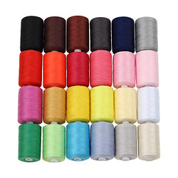 HAITRAL Sewing Thread 24 Colors 1000 Yards Polyester Each Thread Spools For Sewing Machine