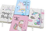 4 PCS Unicorn Notebook 3x4-inch Mini Journal Inner Pocket Notepad Cute Writing Note Books with Elastic Closure Ruled Memo Book Club Gifts