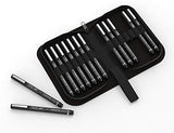 TOOLI-ART Micro-Line Pens with Case, Fineliner, Multiliner, Archival Ink, Artist Illustration, Architecture, Technical Drawing, Outlining, Scrapbooking, Manga, Writing, Rock Painting 14/Set Black