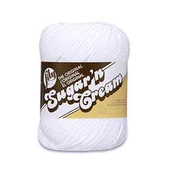 Lily Sugar 'N Cream  The Original Solid Yarn - (4) Medium Gauge 100% Cotton - 2.5 oz -  White  -  Machine Wash & Dry