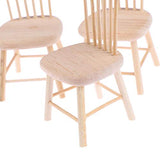LotCow 5 Pack Dollhouse Miniature Dining Table Chair Wooden Furniture Set 1:12 Model Mini House Accessories for Kids DIY Scene Doll Home Furniture Craft Door Furniture Accessory